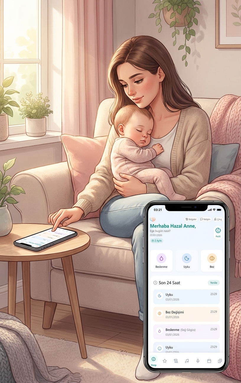 Anne&Bebek uygulaması ana ekran görünümü